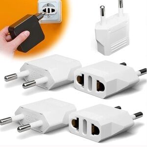 EU Adapter Plug in White Pack of 5 (US to EU)